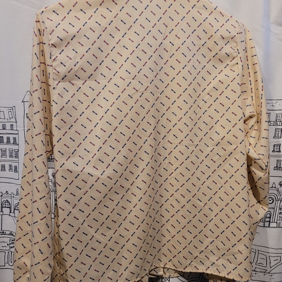 Vintage Pins and Needles Tan Blouse Size 8 Petite - Picture 13 of 16